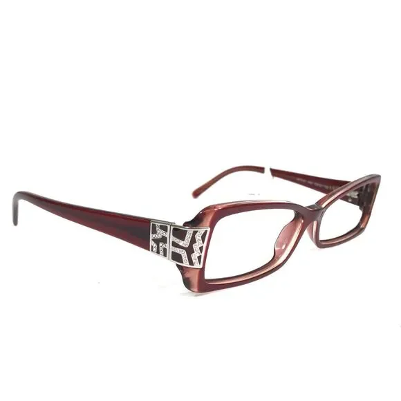 Salvatore Ferragamo Eyeglasses Frames 2613-B 462 Red Burgundy Cat Eye 52-15-135 - Picture 3 of 13